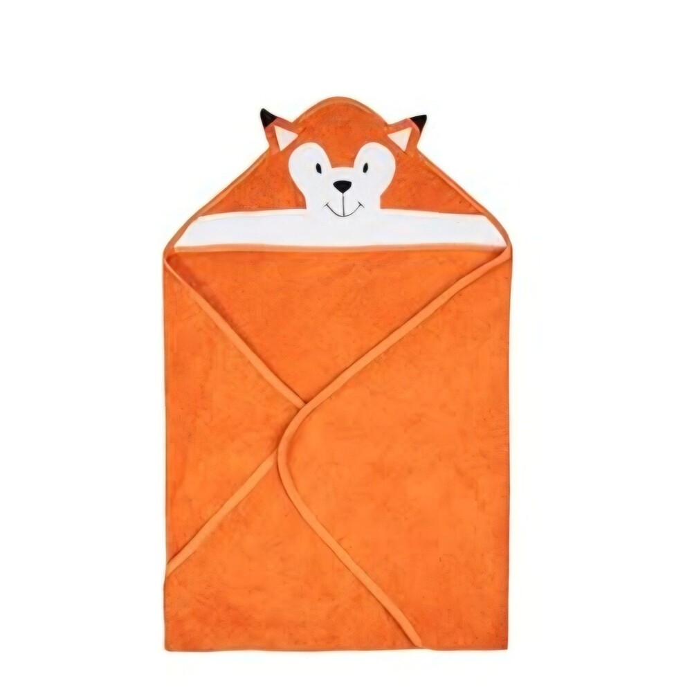 Fox hooded towel and bath mitt set